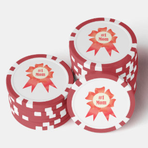 Lot De Jeton De Poker Gratitude Numéro Une maman lauréat du prix ruban