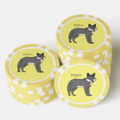 Lot De Jeton De Poker Gray wolf with pipe cartoon (Empiler)