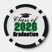 Lot De Jeton De Poker Green Class of 2026 Graduation Party (Verso)