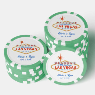 Lot De Jeton De Poker Green Las Vegas Wedding Favor