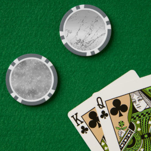 Lot De Jeton De Poker Gris Argent Pailleté Faux Brillants