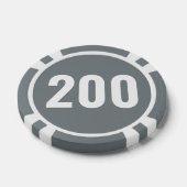 Lot De Jeton De Poker Gris de base, blanc, numéro gras (Simple)