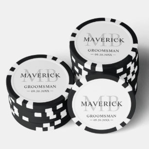 Lot De Jeton De Poker Groomsmen Cadeaux - Monogramme mariage Faveurs mei