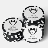 Lot De Jeton De Poker Groomsmen Mariage Tuxedo Monogramme (Empiler)