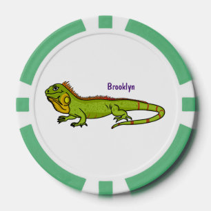Lot De Jeton De Poker Happy green iguana cartoon
