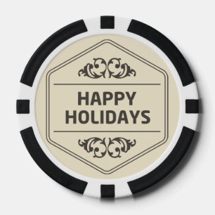 Lot De Jeton De Poker Happy Holidays Arrière - plan personnalisé