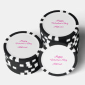 Lot De Jeton De Poker Happy Valentine's day pink text name message (Empiler)