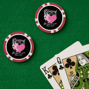 Lot De Jeton De Poker Heureuse d'être appelée survivante du cancer du se