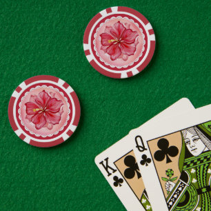 Lot De Jeton De Poker Hibiscus & dentelle RED
