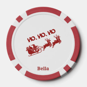 Lot De Jeton De Poker HO HO HO Noël Traîneau de Père Noël avec Renne