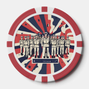 Lot De Jeton De Poker "Hommage au service : Joyeuse Journée des Forces A