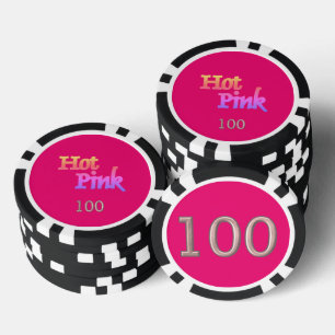 Lot De Jeton De Poker Hot rose noir 100 puce de poker rayé