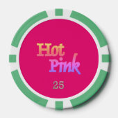 Lot De Jeton De Poker Hot rose vert 25 puce de poker rayé (Recto)