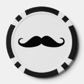 Lot De Jeton De Poker Humour de moustache blanc noir (Verso)