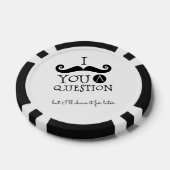 Lot De Jeton De Poker Humour de moustache blanc noir (Simple)