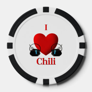 Lot De Jeton De Poker I Heart Chili
