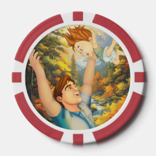 LOT DE JETON DE POKER IL N'Y A RIEN DE TEL QU'UNE BONNE TOUCHE AVEC PAPA