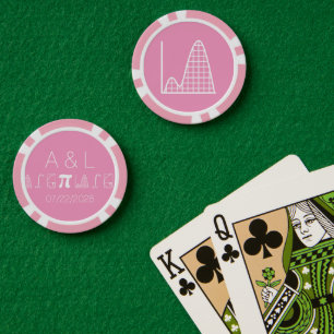 Lot De Jeton De Poker Il s'ajoute en rose pétale
