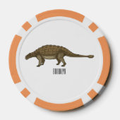 Lot De Jeton De Poker Illustration d'Ankylosaurus (Verso)