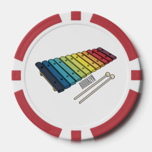 Lot De Jeton De Poker Illustration de bande dessinée en Xylophone