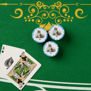 Lot De Jeton De Poker Illustration de chien mignon - Colley