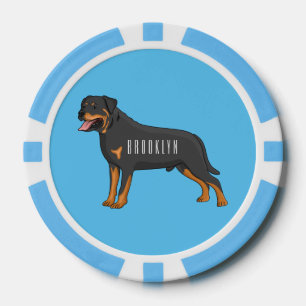 Lot De Jeton De Poker Illustration de chien Rottweiler