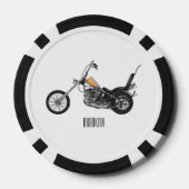 Lot De Jeton De Poker Illustration de Chopper Motorcycle 1950 (Verso)
