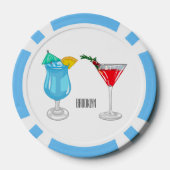 Lot De Jeton De Poker Illustration de cocktail (Verso)