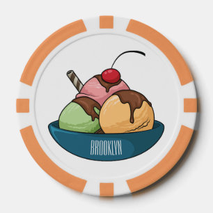Lot De Jeton De Poker Illustration de crème glacée