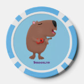 Lot De Jeton De Poker Illustration de dessin animé de capybara ukulele (Verso)