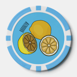 Lot De Jeton De Poker Illustration de dessin animé de citron