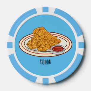 Lot De Jeton De Poker illustration de dessin animé de poulet frit