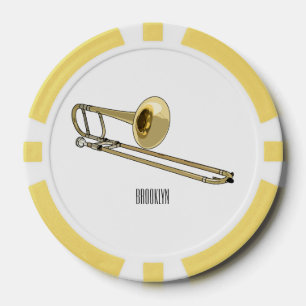 Lot De Jeton De Poker Illustration de dessin animé de Trombone