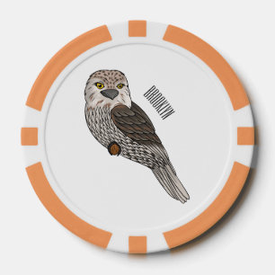 Lot De Jeton De Poker Illustration de dessin animé d'oiseau bouffon à go