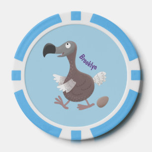 Lot De Jeton De Poker Illustration de dessin animé d'oiseau dodo drôle
