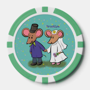 Lot De Jeton De Poker Illustration de dessin animé d'un couple de souris