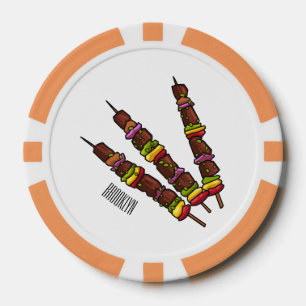 Lot De Jeton De Poker Illustration de dessin animé Kebab ou kabob