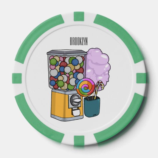 Lot De Jeton De Poker Illustration de dessin de bonbon (Recto)