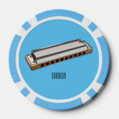 Lot De Jeton De Poker Illustration de dessin d'Harmonica (Verso)