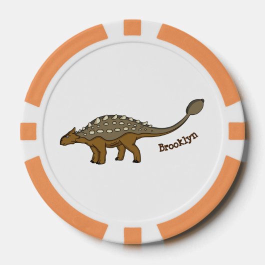 Lot De Jeton De Poker Illustration de dinosaure blindé Ankylosaurus (Recto)