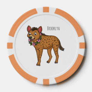Lot De Jeton De Poker Illustration de Hyena et de fleurs