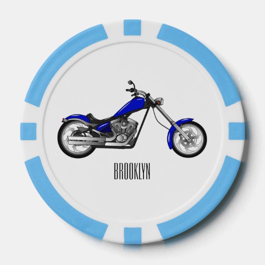 Lot De Jeton De Poker Illustration de la moto à hélico (Recto)