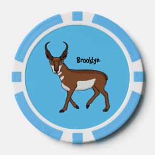 Lot De Jeton De Poker Illustration de l'antilope Pronghorn