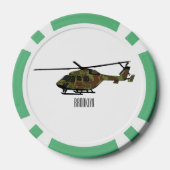 Lot De Jeton De Poker Illustration de l'hélicoptère de l'armée (Verso)