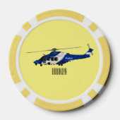 Lot De Jeton De Poker Illustration de l'hélicoptère de police (Verso)