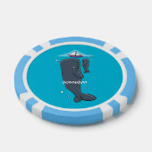 Lot De Jeton De Poker Illustration de mignons baleines et voiliers (Simple)