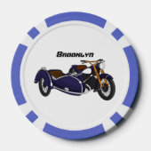 Lot De Jeton De Poker Illustration de moto pourpre Sidecar (Verso)