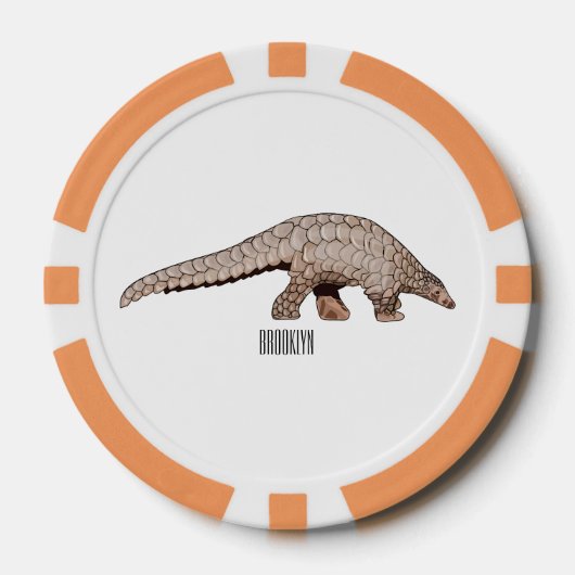 Lot De Jeton De Poker Illustration de Pangolin (Recto)