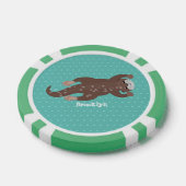 Lot De Jeton De Poker Illustration de plongée de loutre mignonne (Simple)