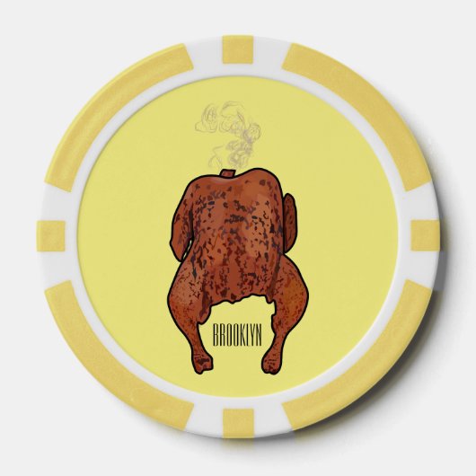 Lot De Jeton De Poker Illustration de poulet rôti (Recto)